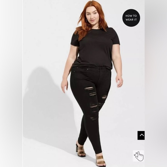 Torrid Bombshells Curvy jeans Distressed Skinny woman’s plus 24 R High Rise - Picture 1 of 11